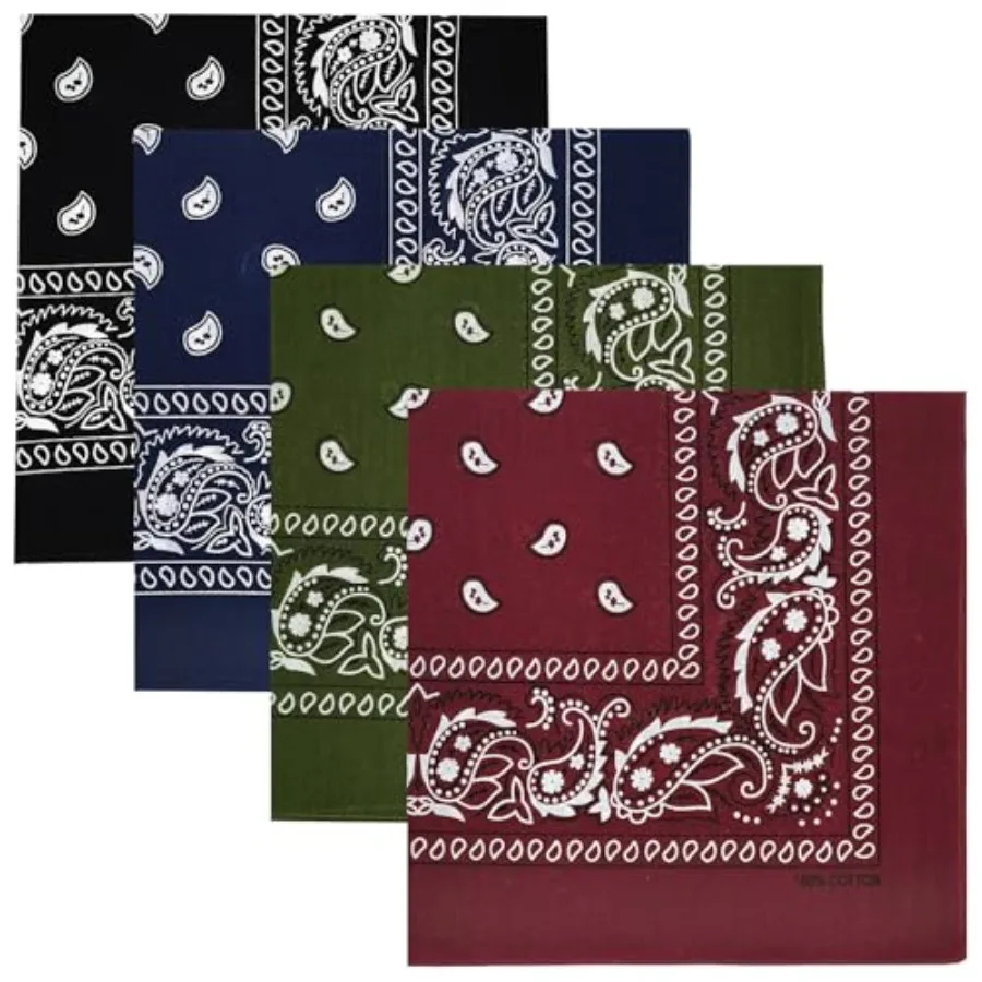 Limited-time offer 4 Pack 100% Cotton Bandanas 22x22 inches - Multi-Purpose Square Scarfs for Men and Women, Headbands, Face Co
Limited-time offer 4 Pack 100% Cotton Bandanas 22x22 inches - Multi-Purpose Square Scarfs for Men and Women, Headbands, Face Co