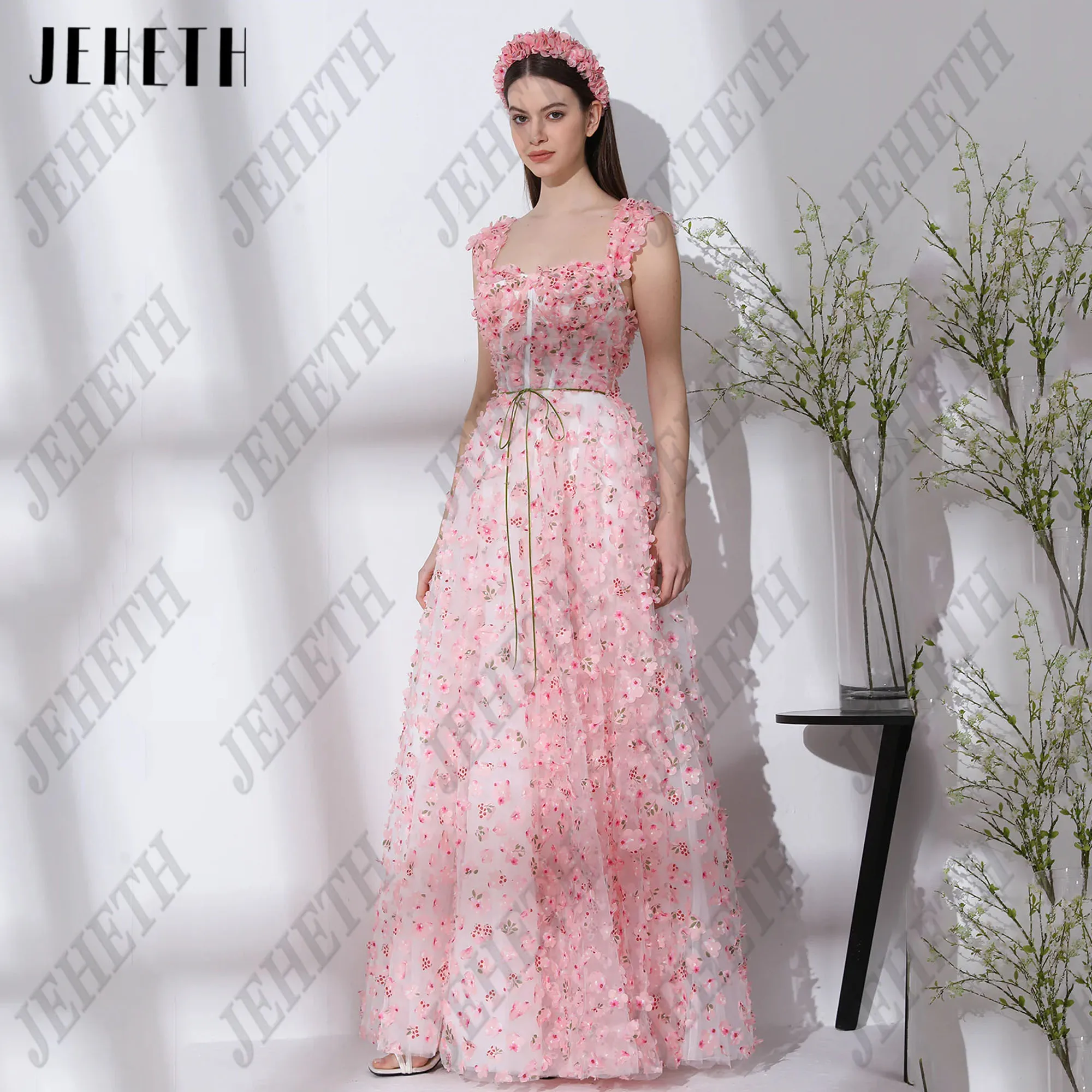JEHETH 3D Flowers A-line Prom Dress Corset Tulle Sleeveless Evening Dress Long Formal Gowns With Split Floor Length Customized
JEHETH 3D Flowers A-line Prom Dress Corset Tulle Sleeveless Evening Dress Long Formal Gowns With Split Floor Length Customized