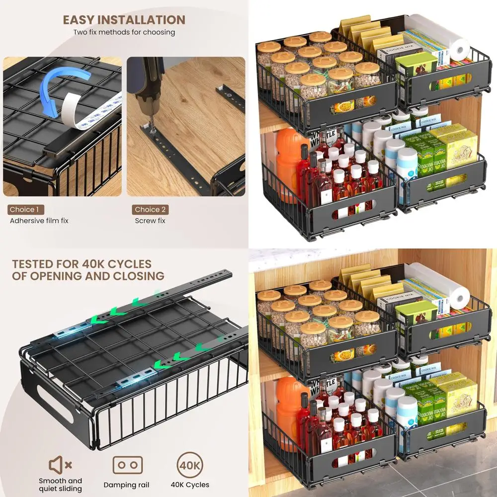 4-Piece Heavy-Duty Pull-Out Drawers Organizer for Kitchen, Living Room, and Bathroom Shelves, 14.8 Depth x 9.6 Width x 3.9 Heigh
4-Piece Heavy-Duty Pull-Out Drawers Organizer for Kitchen, Living Room, and Bathroom Shelves, 14.8 Depth x 9.6 Width x 3.9 Heigh
