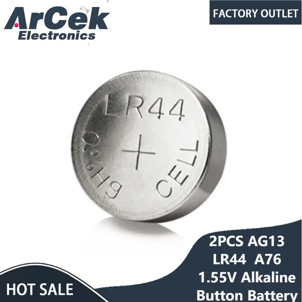 2pcs LR44 Batteries AG13 Button Cell Battery 1.5V 357 SR44 LR1154 Button Coin Batteries L1154 Battery for Watch Toys Remote
2pcs LR44 Batteries AG13 Button Cell Battery 1.5V 357 SR44 LR1154 Button Coin Batteries L1154 Battery for Watch Toys Remote