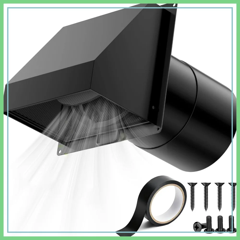 6 Inch Hooded Wall Vent with Magnetic Damper & Removable Mesh Screen – Heavy Duty Galvanized Steel Exhaust for Bathroom, Kitchen, Laundry – Black
6 Inch Hooded Wall Vent with Magnetic Damper & Removable Mesh Screen – Heavy Duty Galvanized Steel Exhaust for Bathroom, Kitchen, Laundry – Black