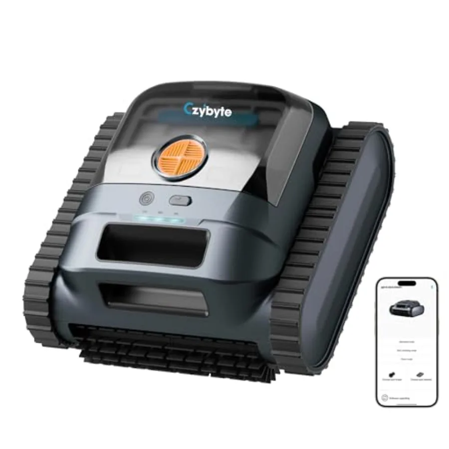 Cordless robotic pool vacuum for above ground/inground pools up to 2000 sq. ft. ABS plastic body black intelligent route planni
Cordless robotic pool vacuum for above ground/inground pools up to 2000 sq. ft. ABS plastic body black intelligent route planni
