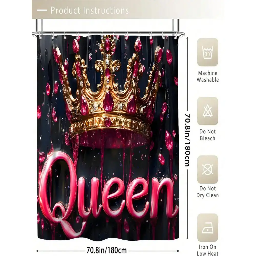 Crown And Rose Queen Patterned Bath Curtain Set. It Includes A Waterproof Bath Curtain For Bathtub Partition, A Waterproof Bath
Crown And Rose Queen Patterned Bath Curtain Set. It Includes A Waterproof Bath Curtain For Bathtub Partition, A Waterproof Bath