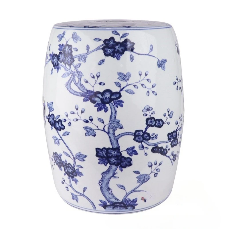 Ceramic blue and white flower and bird hexagonal round drum retro octagonal dressing home living room
Ceramic blue and white flower and bird hexagonal round drum retro octagonal dressing home living room