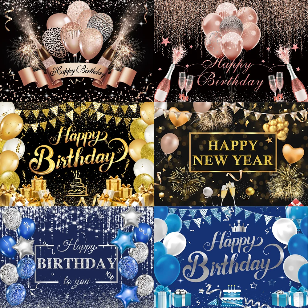 Happy Birthday Theme Background Black Gold Rose Gold Blue Balloon Party Decoration Banner Cloth Photo Hanging Flag Gift Prop
Happy Birthday Theme Background Black Gold Rose Gold Blue Balloon Party Decoration Banner Cloth Photo Hanging Flag Gift Prop 