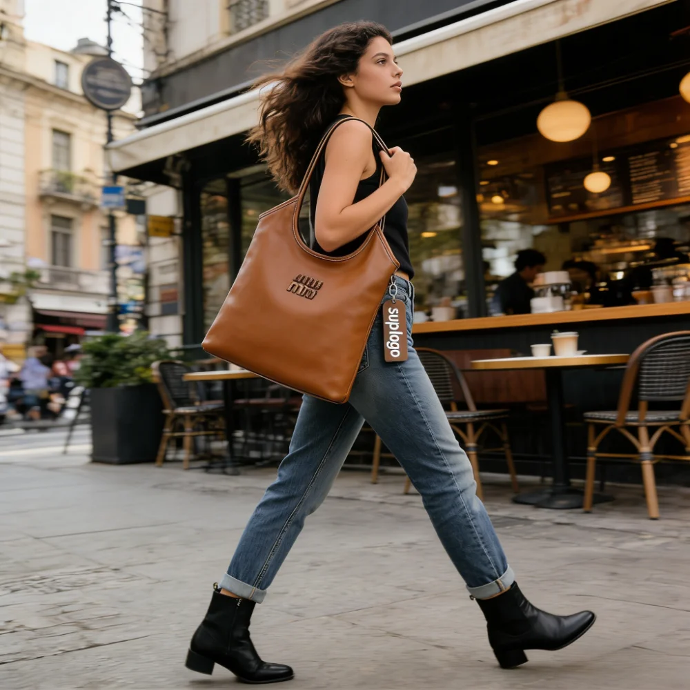 Trendy Brown Leather Tote Bag Perfect for Ladies'Daily Use & Shopping
Trendy Brown Leather Tote Bag Perfect for Ladies'Daily Use & Shopping