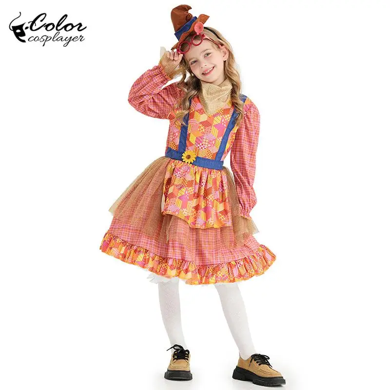 Children Girls Scarecrow Princess Costume Halloween Costume Cosplay Vestido Mujer Bowknot Patchwork Princess Party Robe Outfit
Children Girls Scarecrow Princess Costume Halloween Costume Cosplay Vestido Mujer Bowknot Patchwork Princess Party Robe Outfit