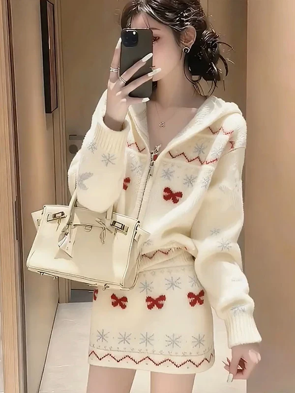 Korean Style Early Autumn Lazy Fashion Set Women's New Pink Knitted Very Beautiful Top Short Skirt Two-Piece Set
Korean Style Early Autumn Lazy Fashion Set Women's New Pink Knitted Very Beautiful Top Short Skirt Two-Piece Set