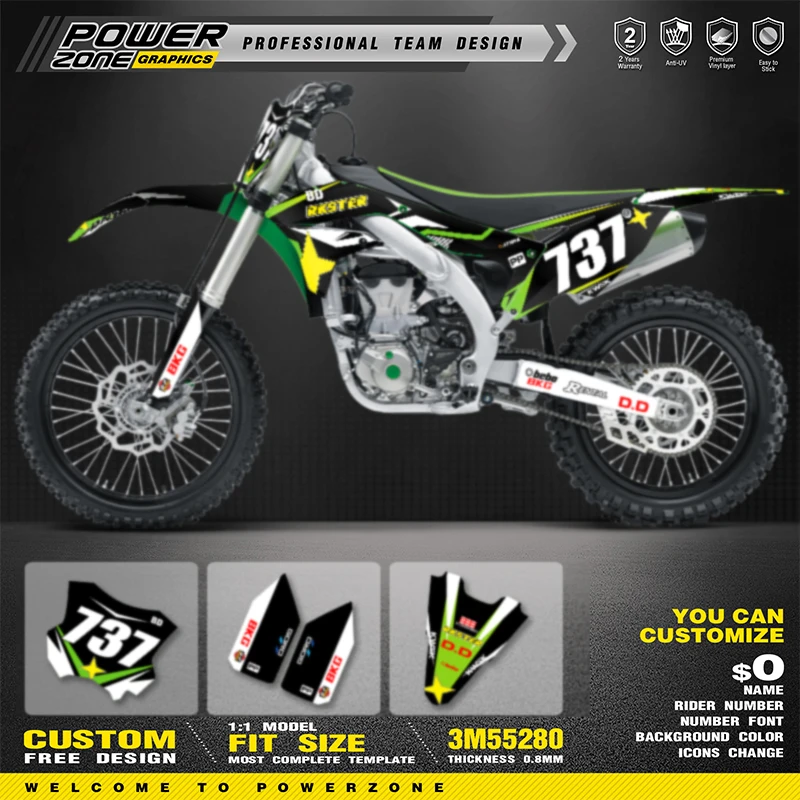 PowerZone For Kawasaki Graphics Background Decals Stickers For 2016 2017 2018 KXF450 KX450F 005
PowerZone For Kawasaki Graphics Background Decals Stickers For 2016 2017 2018 KXF450 KX450F 005