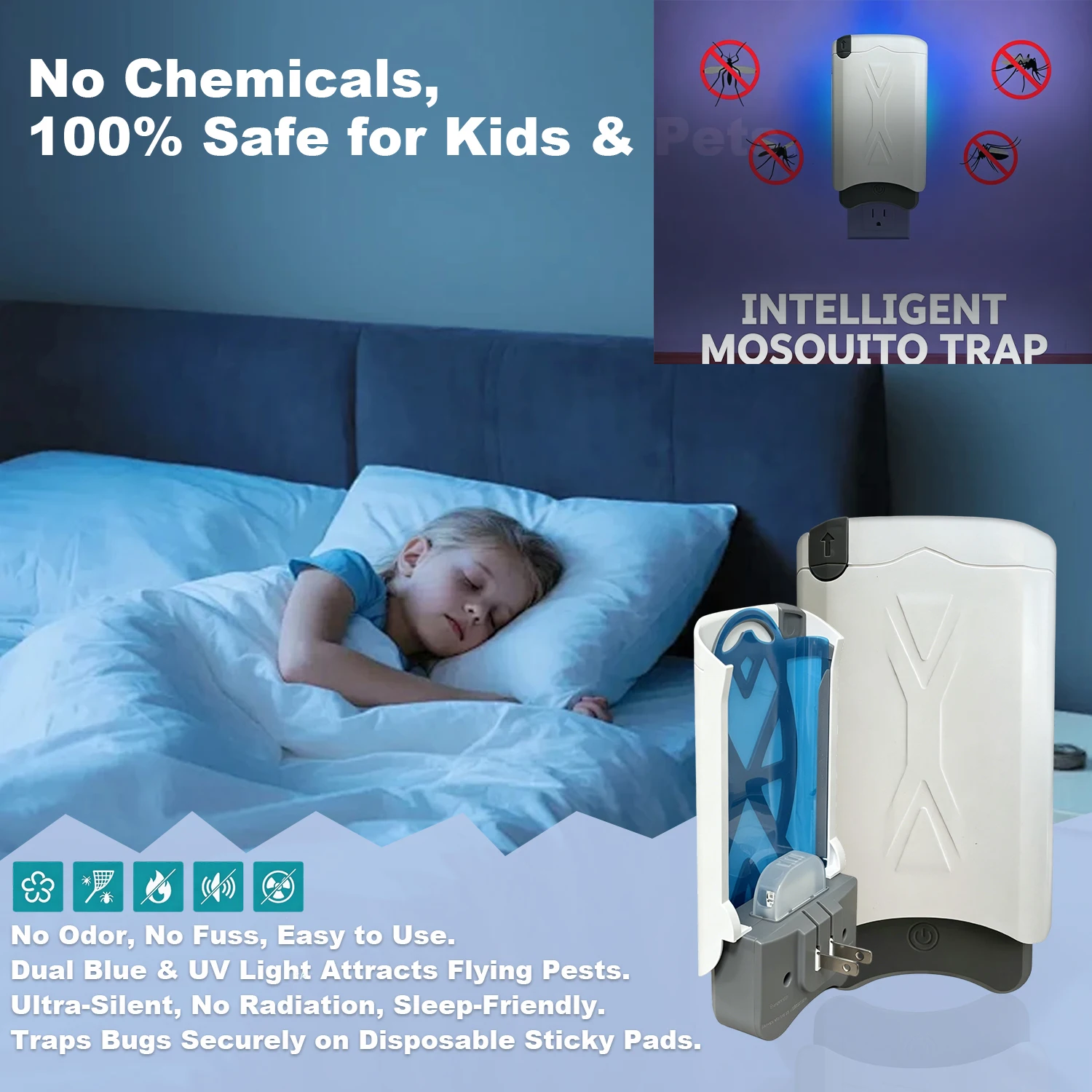 Home LED Electric Mosquito Killer Lamp Home Photocatalysis Mute Zapper Physical Mosquitos Killing Insect Trap Blue Lamps
Home LED Electric Mosquito Killer Lamp Home Photocatalysis Mute Zapper Physical Mosquitos Killing Insect Trap Blue Lamps