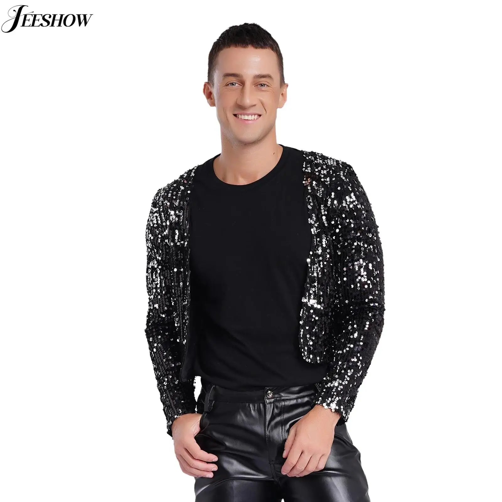 Womens Sparkly Sequin Open Front Cropped Jacket Collarless Long Sleeve Full Lining Cardigan Outerwear Festival Party Clubwear
Womens Sparkly Sequin Open Front Cropped Jacket Collarless Long Sleeve Full Lining Cardigan Outerwear Festival Party Clubwear