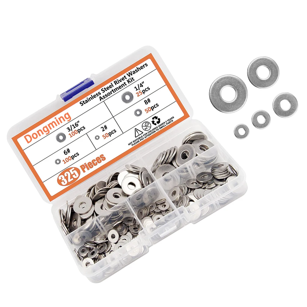 325pcs Stainless Steel Flat Washers Assortment Kit for Bolts Screws Lock Gaskets Seal General Repair Projects Various Sizes Easy 
325pcs Stainless Steel Flat Washers Assortment Kit for Bolts Screws Lock Gaskets Seal General Repair Projects Various Sizes Easy