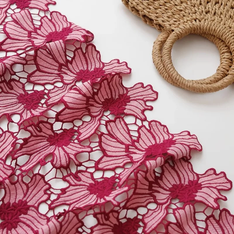 Plum Heavy-Duty Water-Soluble Lace Fabric Contrast Embroidery Cut-Out Material for Cheongsam Wedding Dress Designer Garment
Plum Heavy-Duty Water-Soluble Lace Fabric Contrast Embroidery Cut-Out Material for Cheongsam Wedding Dress Designer Garment