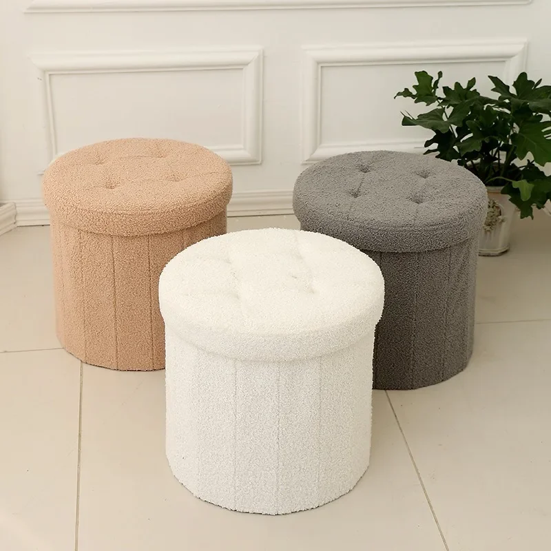 Creative Round Bucket Teddy Leather Stool Soft Fabric Ottoman Bench Home Makeup Chair with Storage
Creative Round Bucket Teddy Leather Stool Soft Fabric Ottoman Bench Home Makeup Chair with Storage