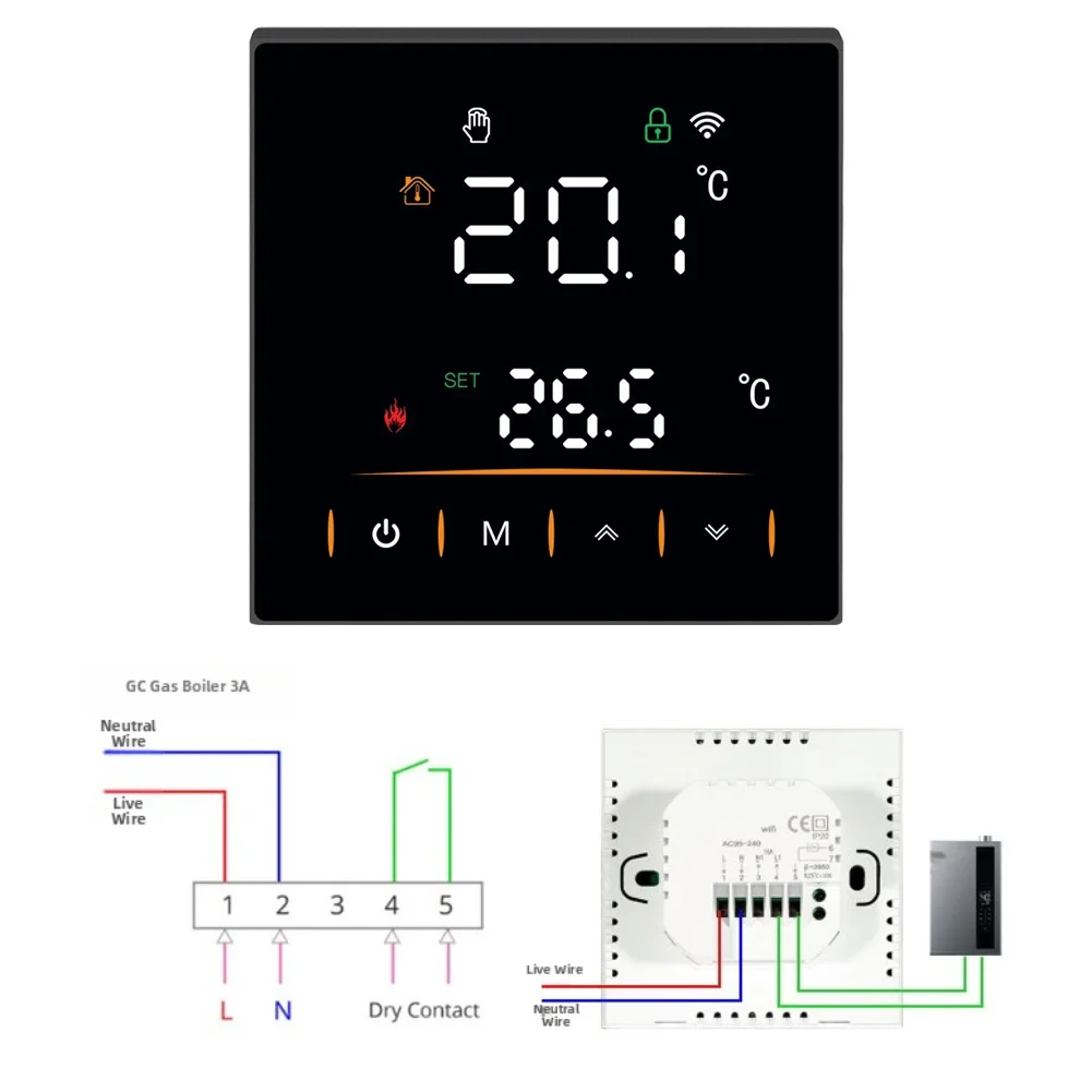 Умный термостат Wi-Fi с точностью температуры плюс или минус 0, 5 градусов для газового котла с горячей водой и подогрева пола
Умный термостат Wi-Fi с точностью температуры плюс или минус 0, 5 градусов для газового котла с горячей водой и подогрева пола