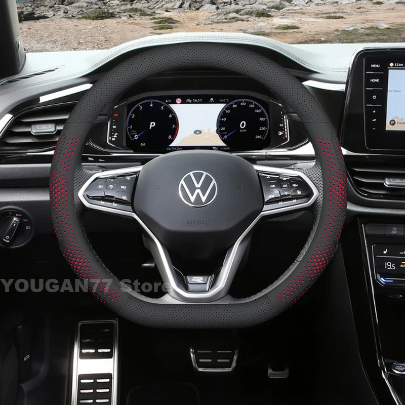 Leather Car Steering Wheel Cover For Volkswagen T-Roc 2018-2024 2025 Non-slip Auto Steering Wheel Volkswagen T-Roc Accessories
Leather Car Steering Wheel Cover For Volkswagen T-Roc 2018-2024 2025 Non-slip Auto Steering Wheel Volkswagen T-Roc Accessories