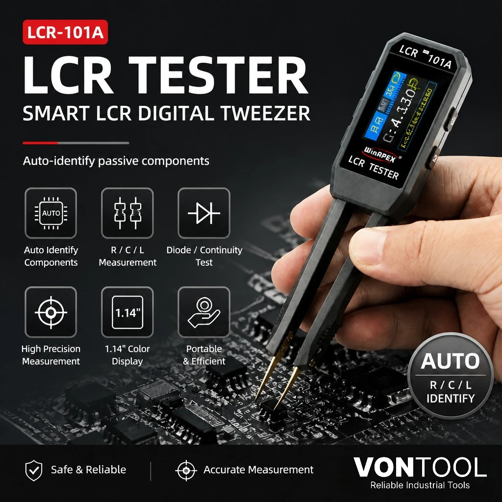 LCR-101A Digital Tweezer Tester Smart LCR Meter for SMD Resistance Capacitance Inductance Diode Test Rechargeable
LCR-101A Digital Tweezer Tester Smart LCR Meter for SMD Resistance Capacitance Inductance Diode Test Rechargeable