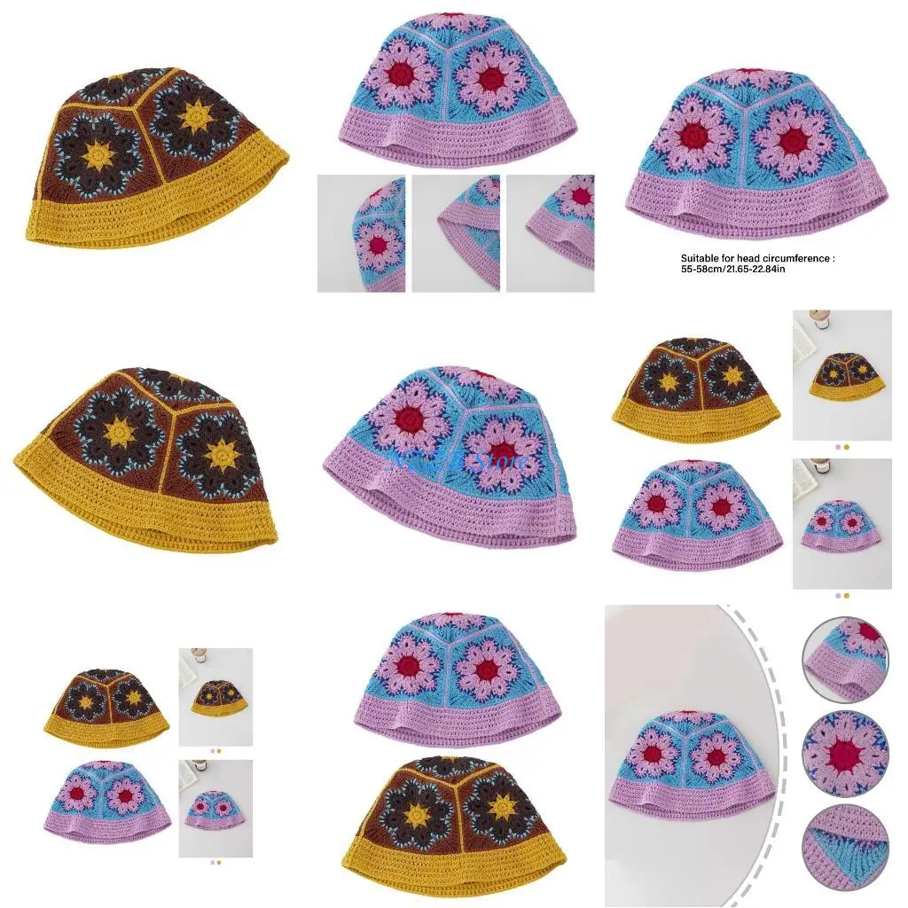 T21F Handmade Crochet Bucket Hat for Women Girl Breathable Flower Fisherman Hat Japanese Headwear Beach Wear Vacation Hat
T21F Handmade Crochet Bucket Hat for Women Girl Breathable Flower Fisherman Hat Japanese Headwear Beach Wear Vacation Hat