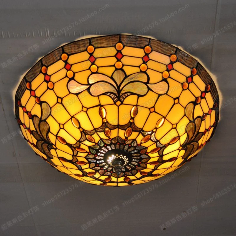 45CM Big European Glass Ceiling Tiffany Lamps Bedroom Living Room Balcony To Do The Old Retro Art Lighting
45CM Big European Glass Ceiling Tiffany Lamps Bedroom Living Room Balcony To Do The Old Retro Art Lighting