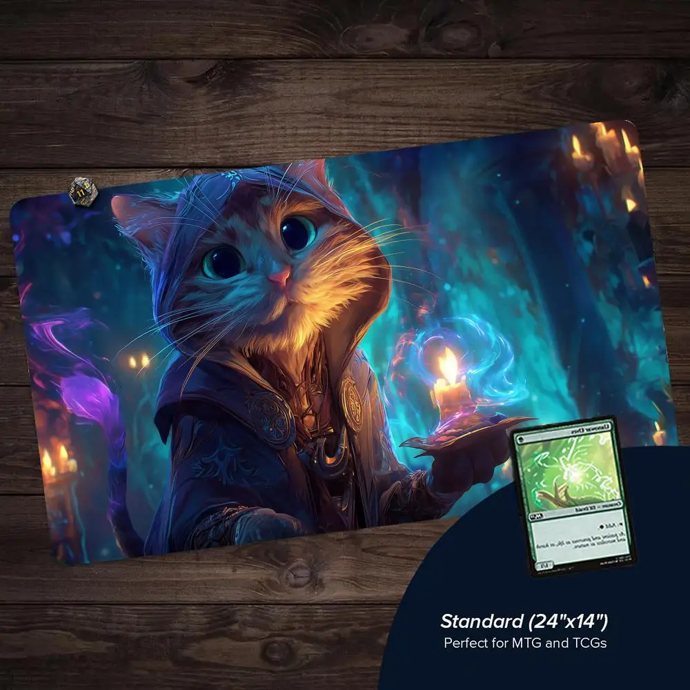 Игровой коврик для карточных игр Magic: The Gathering (MTG) «Таинственный кот-волшебник», 35x60 см, нескользящий, с прошитыми краями, прочный, для настольных игр
Игровой коврик для карточных игр Magic: The Gathering (MTG) «Таинственный кот-волшебник», 35x60 см, нескользящий, с прошитыми краями, прочный, для настольных игр