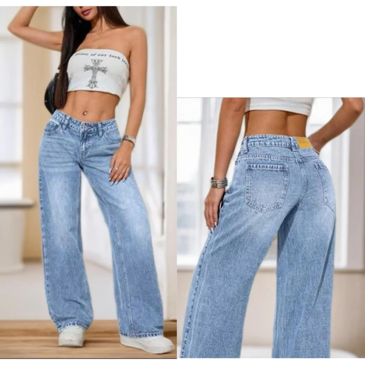 Loose Casual Women's Wide Leg Jeans American Office Lady Elegant Straight Leg Denim Trouser Urban style Pants For Daily Use
Loose Casual Women's Wide Leg Jeans American Office Lady Elegant Straight Leg Denim Trouser Urban style Pants For Daily Use
