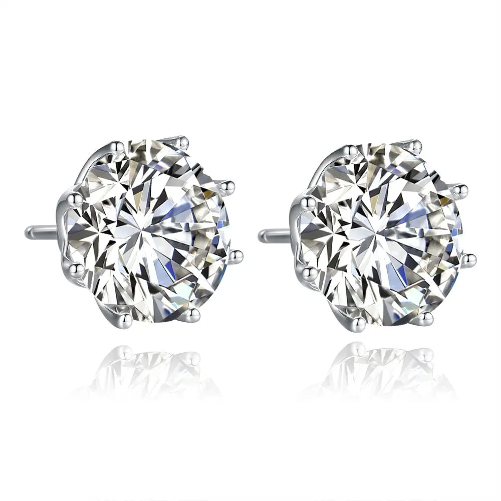 Women's Six-Claw Stud Earrings - 2 Carat 11mm Moissanite, Classic Pigeon Style, Simple and Elegant Jewelry
Women's Six-Claw Stud Earrings - 2 Carat 11mm Moissanite, Classic Pigeon Style, Simple and Elegant Jewelry