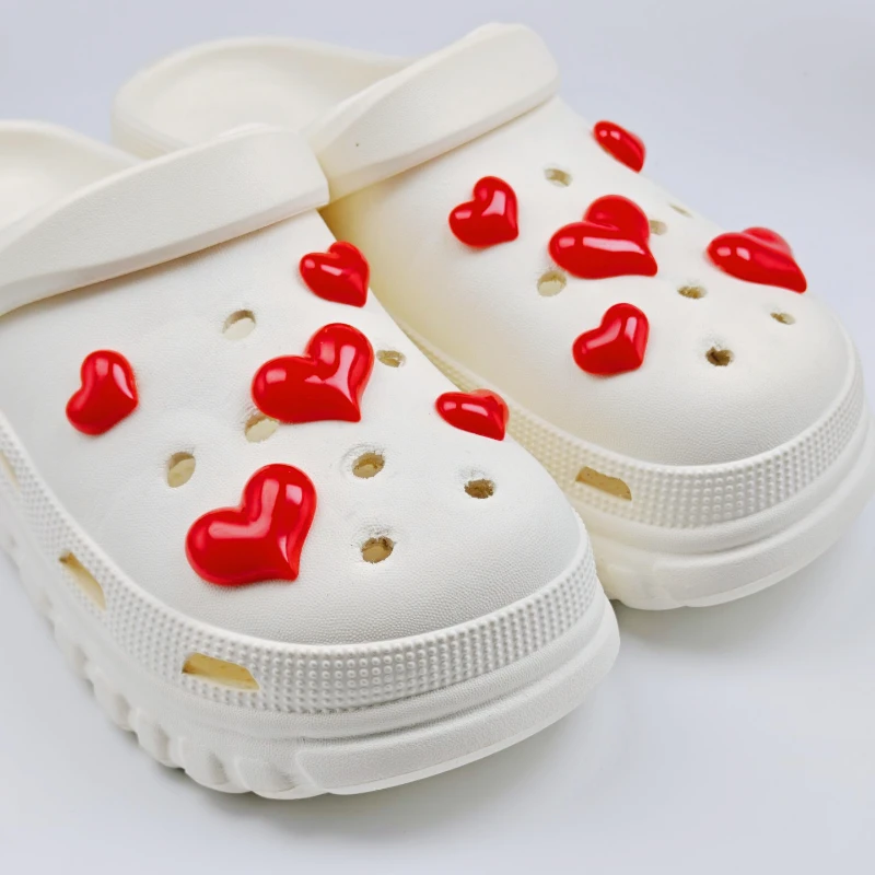 10pcs Red 3D Heart Shaped Shoe Accessories DIY Detachable Clips for Garden Shoes & Sandals Festive Party Festival Decorations
10pcs Red 3D Heart Shaped Shoe Accessories DIY Detachable Clips for Garden Shoes & Sandals Festive Party Festival Decorations