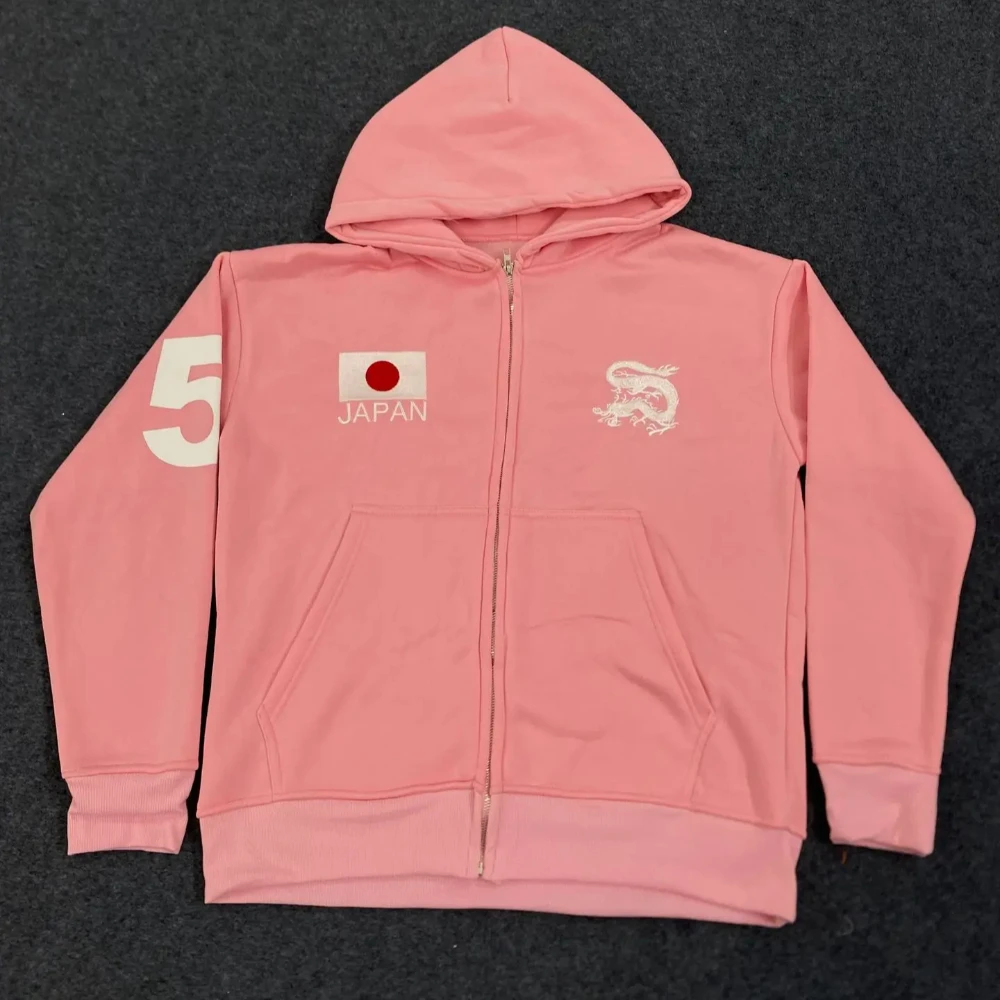 Dark punk embroidered hooded sweatshirt, autumn and winter black zipper cardigan, American retro jacket
Dark punk embroidered hooded sweatshirt, autumn and winter black zipper cardigan, American retro jacket