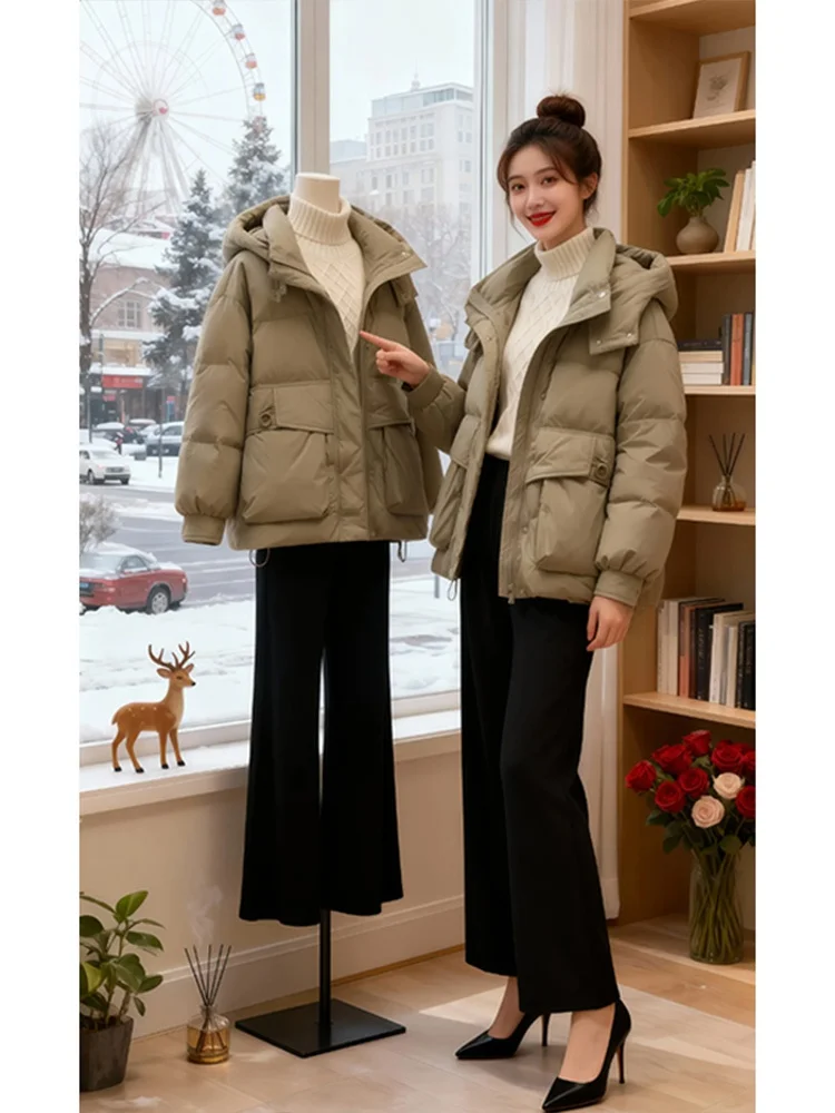 Trendy ort Thiened Cotton Jaet Women's Winter New Sle Warmth Outerwear Korean Sle Loose Fit Zipper Closure Hooded
Trendy ort Thiened Cotton Jaet Women's Winter New Sle Warmth Outerwear Korean Sle Loose Fit Zipper Closure Hooded