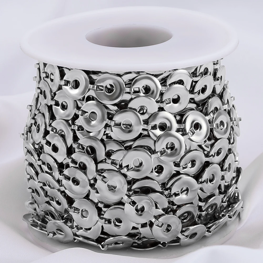 1Meter Stainless Steel Silver Color Flat Circle Beads Link Chains for Men DIY Necklace Bracelet Waist Chain Jewelry Making Chain
1Meter Stainless Steel Silver Color Flat Circle Beads Link Chains for Men DIY Necklace Bracelet Waist Chain Jewelry Making Chain
