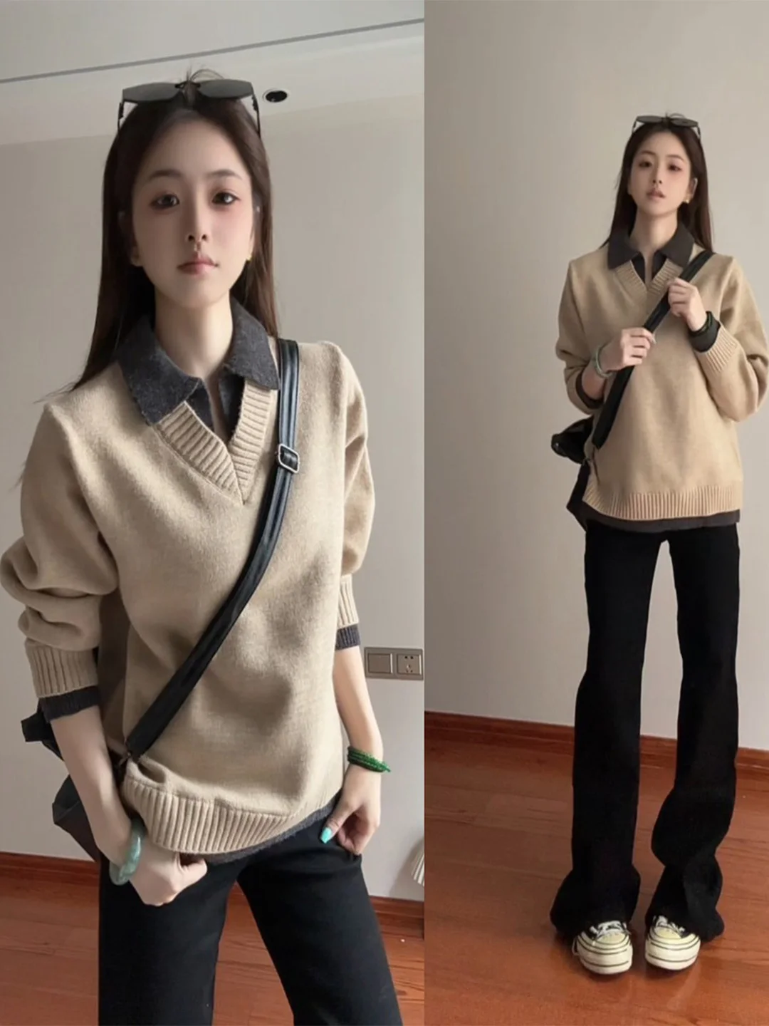 American Retro Men's Knitwear irt Collar Sweater Fake Two-Piece Classic Sle Loose Fit Autumn Winter Lazy Line Coat
American Retro Men's Knitwear irt Collar Sweater Fake Two-Piece Classic Sle Loose Fit Autumn Winter Lazy Line Coat