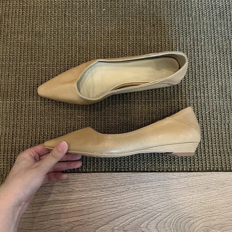 Slope heel pointed shallow mouth single shoe for women 2026 new spring and autumn commuting flat shoes for women
Slope heel pointed shallow mouth single shoe for women 2026 new spring and autumn commuting flat shoes for women
