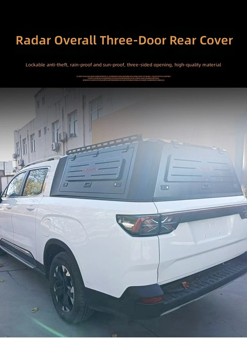 Pickup Truck Rear Box Cover FOR Radar RD6 , Full Manganese Steel Tri-Door High Cap, for RD6 New Energy Vehicle
Pickup Truck Rear Box Cover FOR Radar RD6 , Full Manganese Steel Tri-Door High Cap, for RD6 New Energy Vehicle