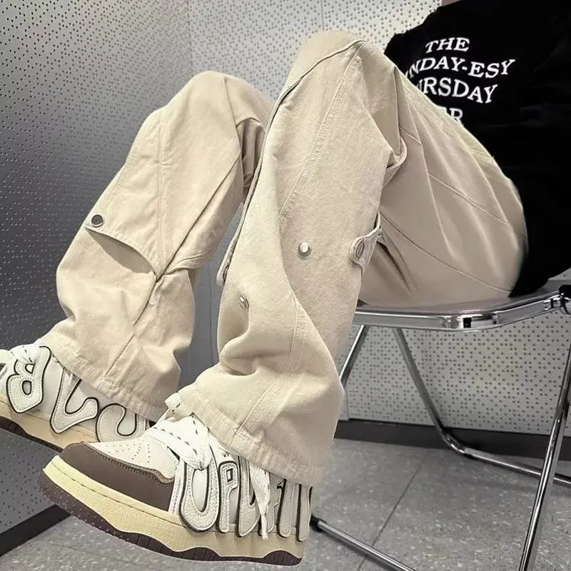 American Functional Work Pants Men's High Street Design Sense Slim Fit Micro Flared Pants Trendy Brand Loose Casual Pants
American Functional Work Pants Men's High Street Design Sense Slim Fit Micro Flared Pants Trendy Brand Loose Casual Pants