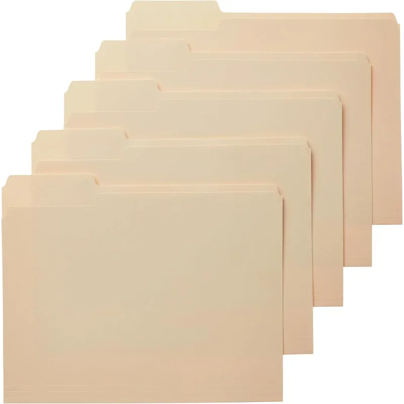 File Folders with Tabs for Filing, 1/3-Cut Tab, Assorted Positions, 8.5x11 inches, Letter Size, Manila, Pack of 100
File Folders with Tabs for Filing, 1/3-Cut Tab, Assorted Positions, 8.5x11 inches, Letter Size, Manila, Pack of 100