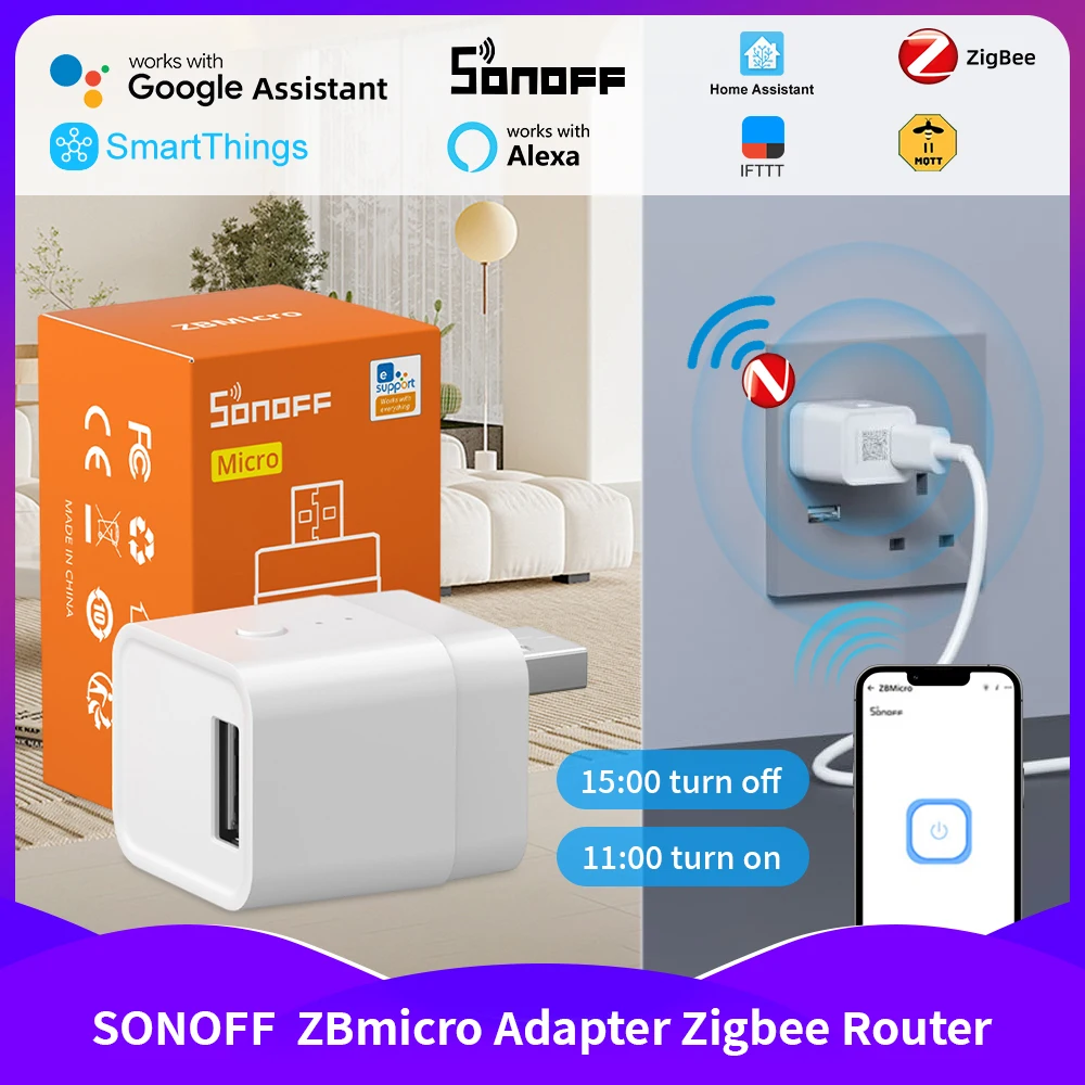 SONOFF Ewelink ZBMicro Zigbee USB Smart Adapter Smart Home Sharing App Control Alexa Google Assistant Smartthings
SONOFF Ewelink ZBMicro Zigbee USB Smart Adapter Smart Home Sharing App Control Alexa Google Assistant Smartthings