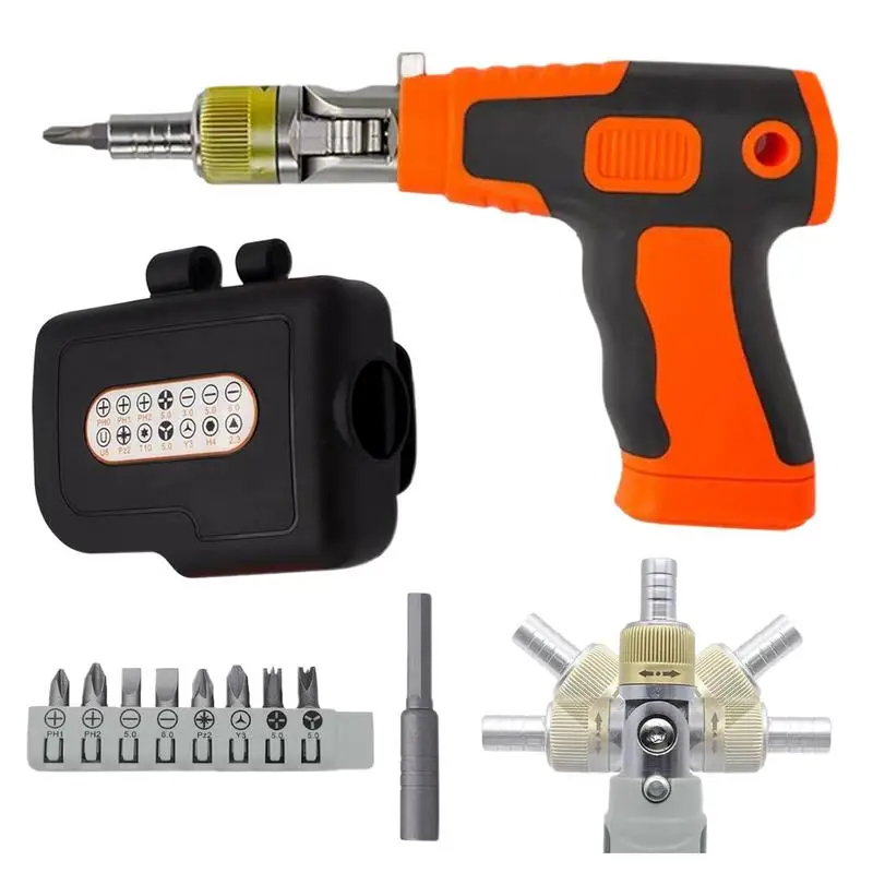 Ratchet Screw Driver 180 Degree Adjustable Angle Screwdriver Electronics Repair Tool Kit Pop Out Bit Storage Design Nut Driver
Ratchet Screw Driver 180 Degree Adjustable Angle Screwdriver Electronics Repair Tool Kit Pop Out Bit Storage Design Nut Driver