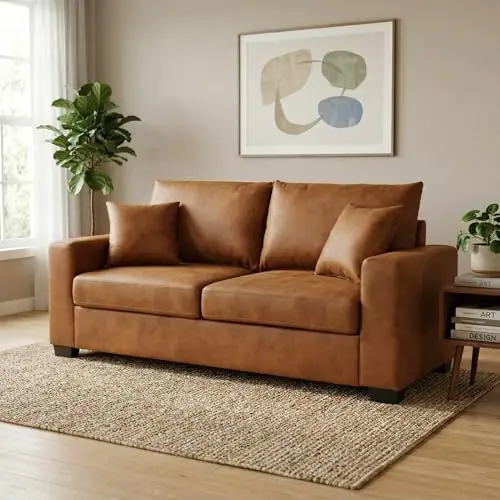 Light Brown 69 Inch Two-Seater Upholstered Sofa With Cushions And Durable Plastic Legs For Living Room Or Office
Light Brown 69 Inch Two-Seater Upholstered Sofa With Cushions And Durable Plastic Legs For Living Room Or Office