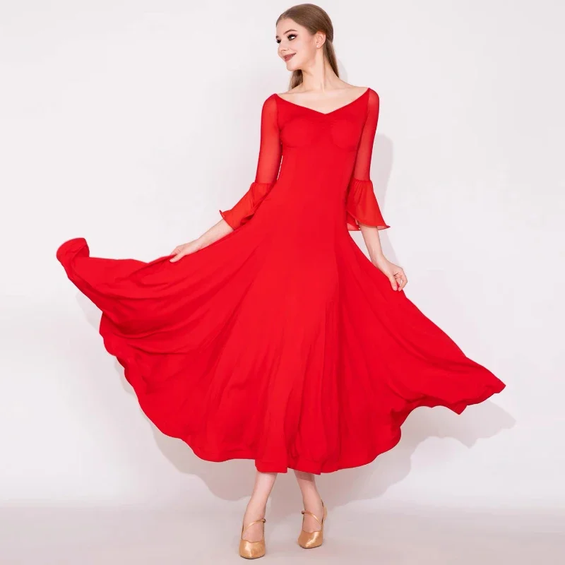 Ballroom Modern Dance Dresses Women Team Performance Waltz Dancing Skirt Simplicity Design Black Ballroom Dance Dress
Ballroom Modern Dance Dresses Women Team Performance Waltz Dancing Skirt Simplicity Design Black Ballroom Dance Dress
