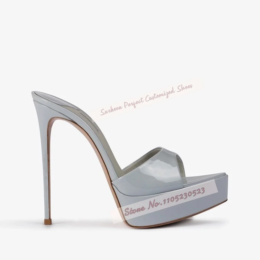 Pink Brown Mirror Leather Stiletto Heel Mules Platform Pointed Toe Slip-On Modern Slippers Elegant Summer Dress Sandals
Pink Brown Mirror Leather Stiletto Heel Mules Platform Pointed Toe Slip-On Modern Slippers Elegant Summer Dress Sandals