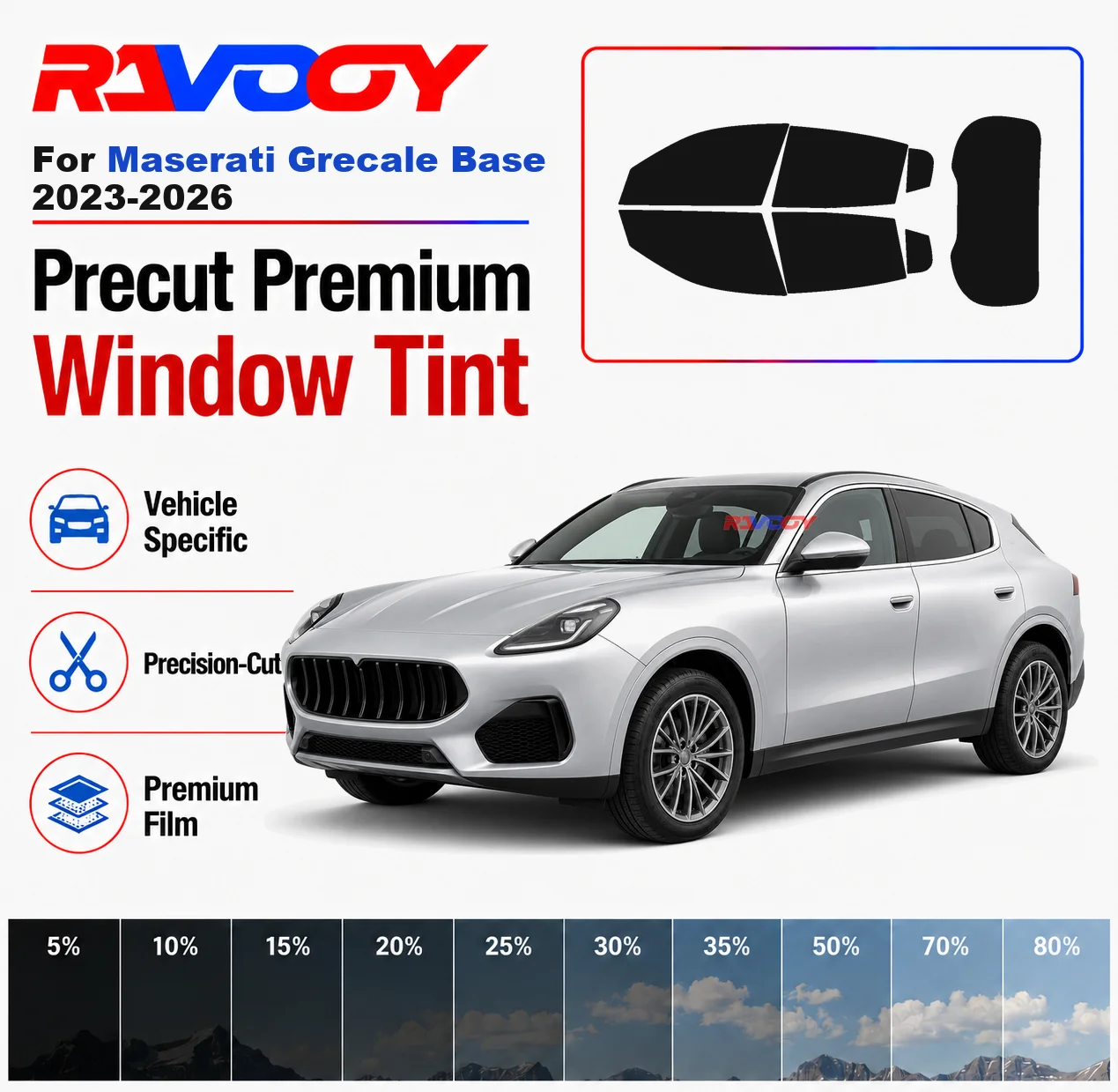 Premium Precut Window Tint Kit Front Windows Rear Windows Rear Windshield For Maserati Grecale Base 2023-2026 Nano Ceramic Film
Premium Precut Window Tint Kit Front Windows Rear Windows Rear Windshield For Maserati Grecale Base 2023-2026 Nano Ceramic Film