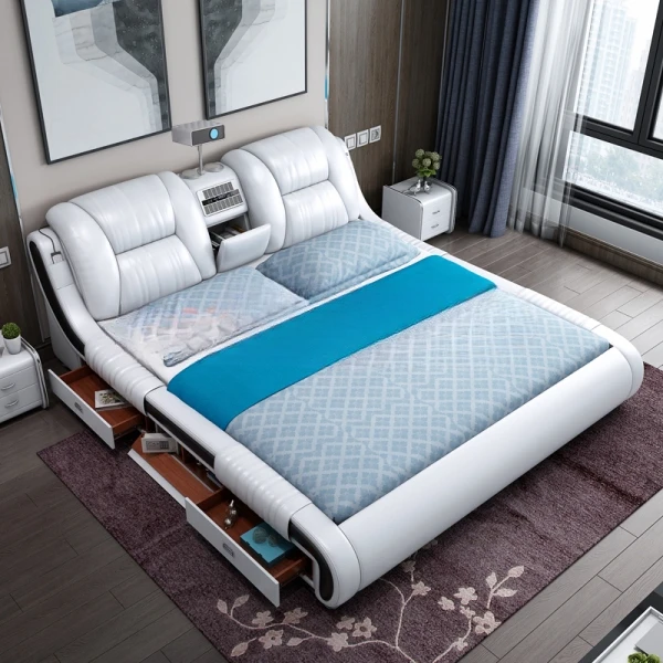 Premium Genuine Leather Bed Multifunctional Beds Ultimate Massage Camas with Bluetooth,Speaker
Premium Genuine Leather Bed Multifunctional Beds Ultimate Massage Camas with Bluetooth,Speaker