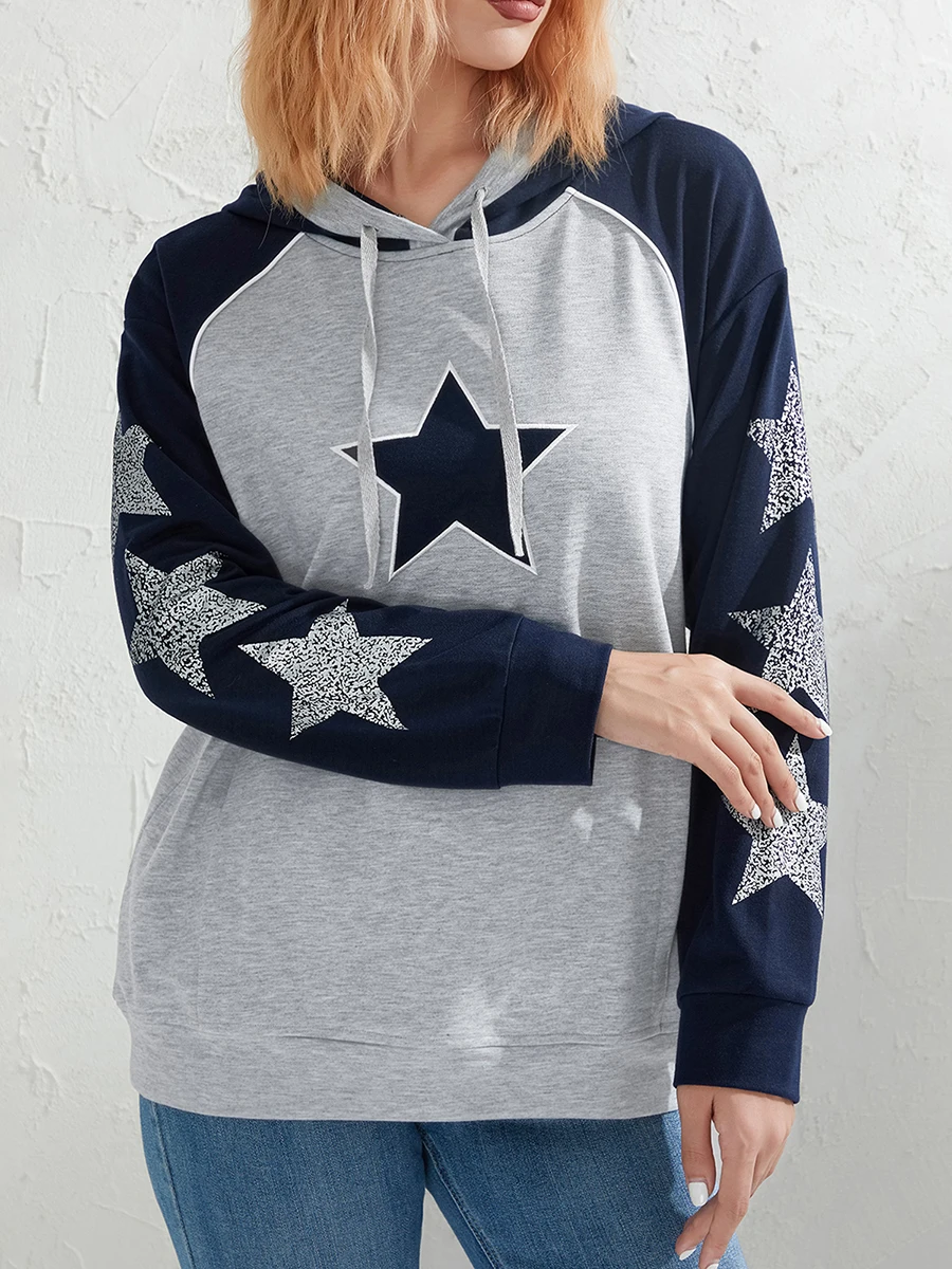 Women Fashion Trend Loose Tops Long Sleeve Hooded Neck Sequined Star \ufe0fpattern Casual Party Street Fall Tops
Women Fashion Trend Loose Tops Long Sleeve Hooded Neck Sequined Star \ufe0fpattern Casual Party Street Fall Tops