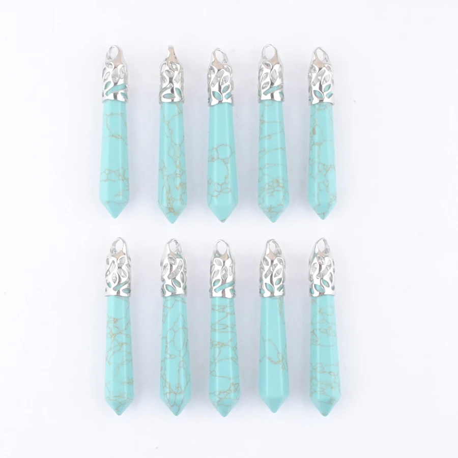 New Arrivals 10Pcs Fashion Natural Turquoises Stone Pendants Hexagonal Pillar Charms Women Man Jewelry Good Quality DN3000
New Arrivals 10Pcs Fashion Natural Turquoises Stone Pendants Hexagonal Pillar Charms Women Man Jewelry Good Quality DN3000