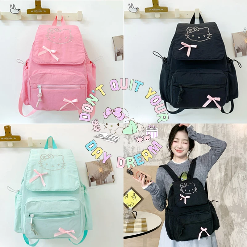 Симпатичный рюкзак Sanrios Hello Kitty для девочек, новая легкая универсальная сумка, вместительная сумка для женщин, школьный рюкзак, милый мультяшный дизайн
Симпатичный рюкзак Sanrios Hello Kitty для девочек, новая легкая универсальная сумка, вместительная сумка для женщин, школьный рюкзак, милый мультяшный дизайн