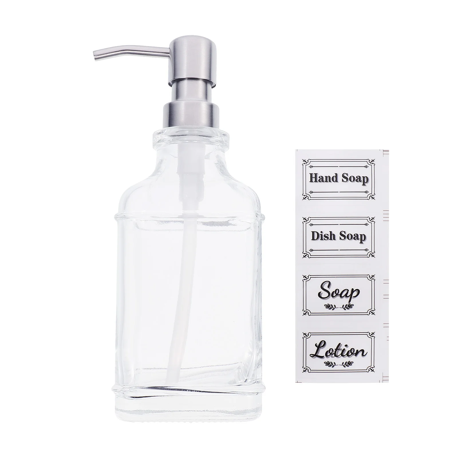 Lotion Dispenser Bottle Glass Soap Dispenser with Stainless Steel Pump Simple Press Type Design for Liquid Soap Shampoo
Lotion Dispenser Bottle Glass Soap Dispenser with Stainless Steel Pump Simple Press Type Design for Liquid Soap Shampoo