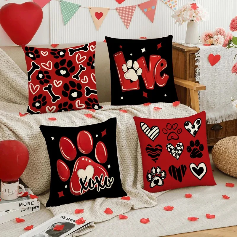 Наволочка VIKAMA для дивана в стиле Дня святого Валентина с отпечатками лап и романтическими элементами в виде сердец, для создания атмосферы уюта в гостиной
Наволочка VIKAMA для дивана в стиле Дня святого Валентина с отпечатками лап и романтическими элементами в виде сердец, для создания атмосферы уюта в гостиной