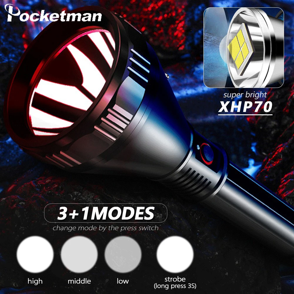 Powerful LED Flashlight Rechargeable 4 Modes Flashlight Long-Range Flashlight Camping Outdoor Adventure Torch Built-in Battery
Powerful LED Flashlight Rechargeable 4 Modes Flashlight Long-Range Flashlight Camping Outdoor Adventure Torch Built-in Battery