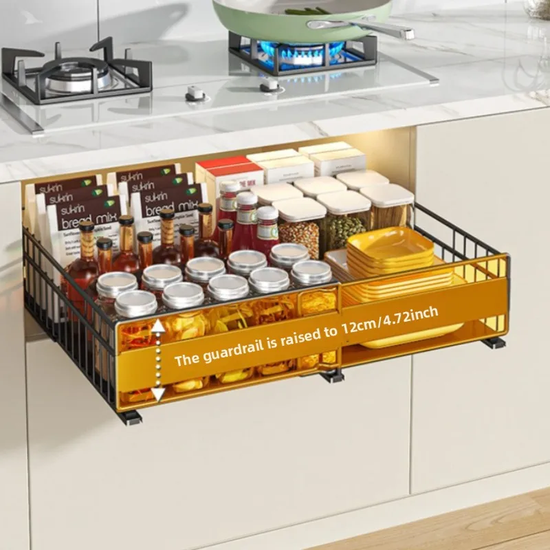 Retractable basket, drawer type seasoning tableware storage rack in kitchen cabinet, storage basket, wardrobe pull rack
Retractable basket, drawer type seasoning tableware storage rack in kitchen cabinet, storage basket, wardrobe pull rack
