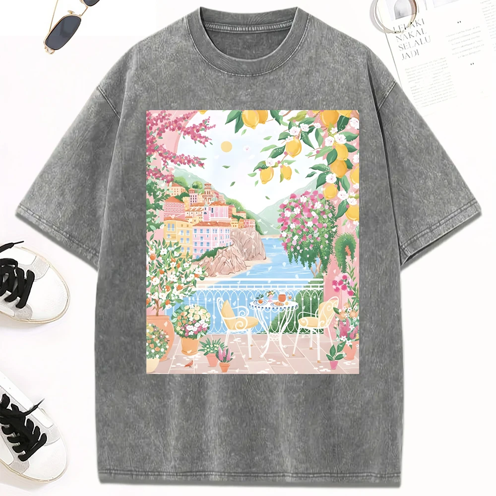 Beautiful Flowers Lemon Town Printing Washed Tee Shirt Woman Trendy Cotton Tops O-Neck Casual T Shirt Loose Hip Hop Short Sleeve
Beautiful Flowers Lemon Town Printing Washed Tee Shirt Woman Trendy Cotton Tops O-Neck Casual T Shirt Loose Hip Hop Short Sleeve
